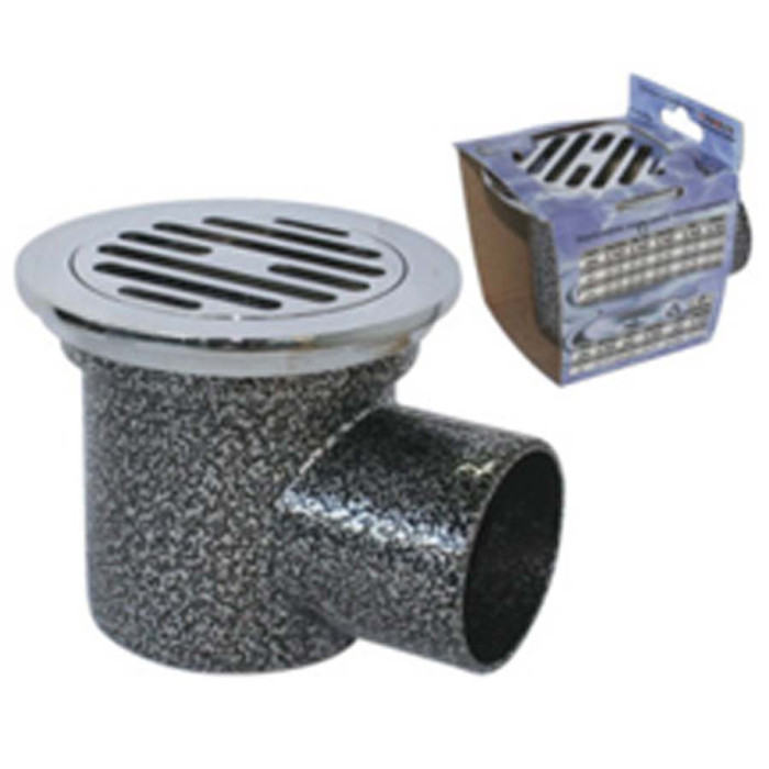 СИФОН ПОДОВ РОГОВ Ф95ММ С РЕШАТКА ХРОМ - valerii.com