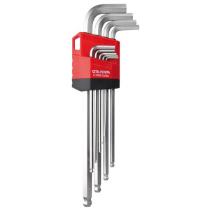 9 PIECE BALLPOINT HEXAGONAL KEY SET LONG ARM