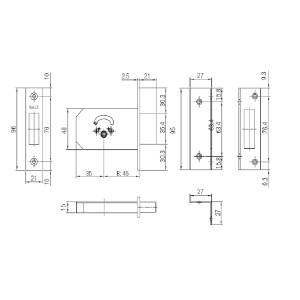 БРАВА КАСОВА ДОПЪЛНИТЕЛНА 156F 5 КЛЮЧА 80Х48ММ