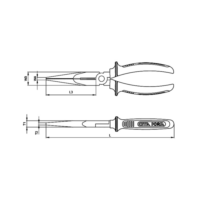 SPINE NOSE PLIERS (Е15-43)200MM CF - valerii.com