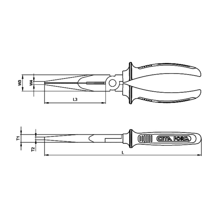 SPINE NOSE PLIERS (Е15-43)200MM CF - valerii.com