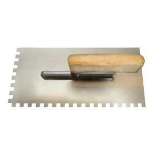 STAINLESS STEEL TROWEL 13*27CM NOTCH 6*6MM DECOREX