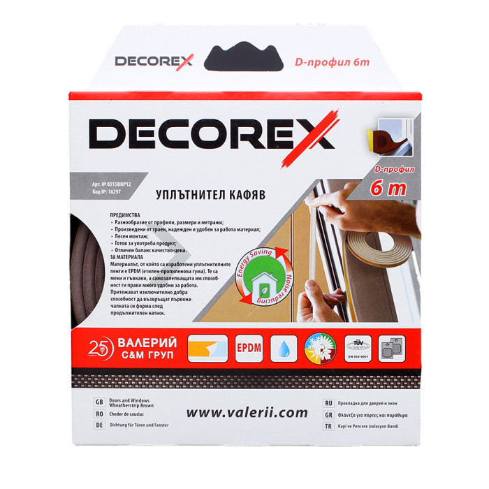 УПЛЪТНИТЕЛ D ПРОФИЛ 6ММ DECOREX - valerii.com