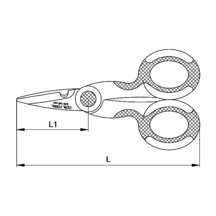 НОЖИЦА ИЗОЛИРАНА 145ММ CF - valerii.com