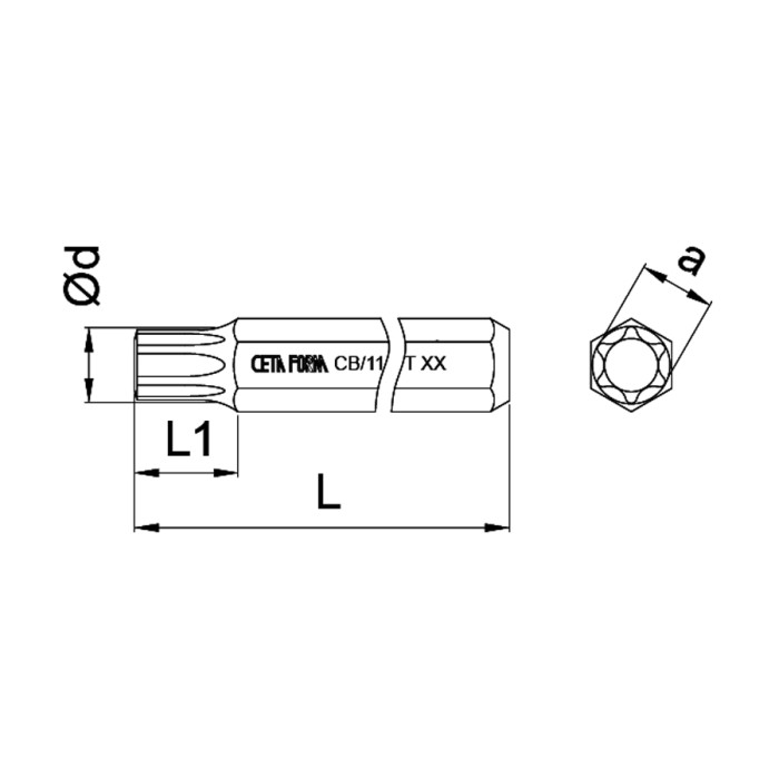 НАКРАЙНИК ЗА ВЛОЖКА TORX 75MM CETA-FOR - valerii.com