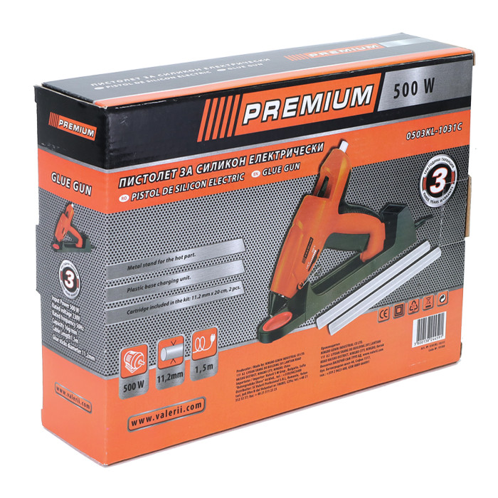 ЕЛЕКТРИЧЕСКИ ПИСТОЛЕТ ЗА ТОПЛО ЛЕПЕНЕ 500W Ф11ММ PREMIUM HD - valerii.com