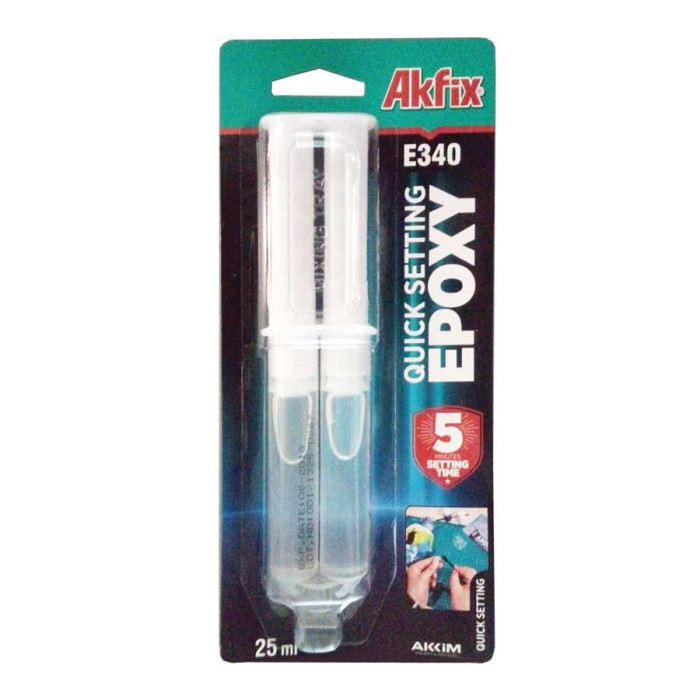 ДВУКОМПОНЕНТНО ЕПОКСИДНО ЛЕПИЛО 5 мин Е340 AKFIX 25 мл - valerii.com