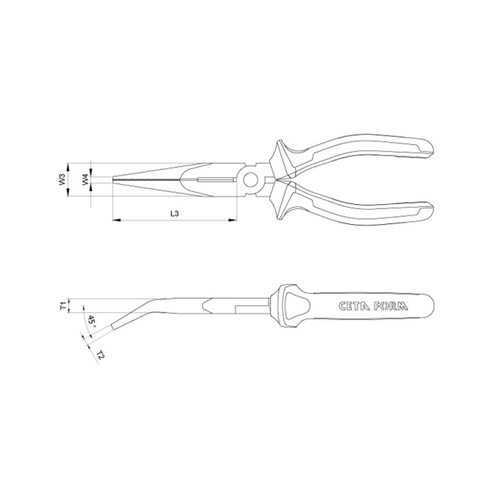 КЛЕЩИ ЧОВКИ КРИВИ 160ММ CETA-FORM - valerii.com