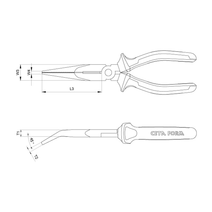 КЛЕЩИ ЧОВКИ КРИВИ 160ММ CETA-FORM - valerii.com