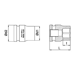 1" DRIVE IMPACT SOCKET 50MM CF