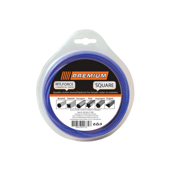 КОРДА ЗА ТРИМЕР PREMIUM 2.4ММ Х 15М - valerii.com