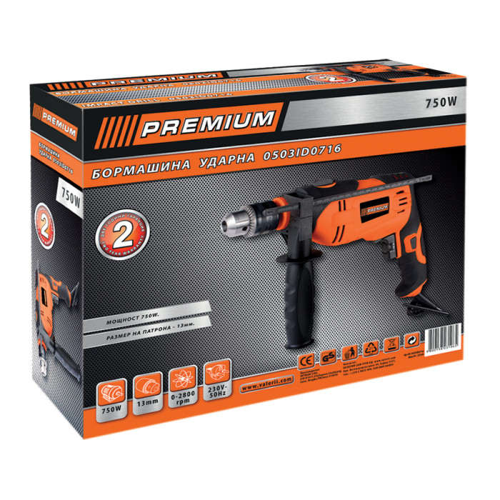 IMPACT DRILL  750W 13мм  PREMIUM - valerii.com