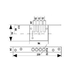БРАВА КАСОВА МАЛКА АКАРСАН 5 КЛЮЧА 94Х74ММ