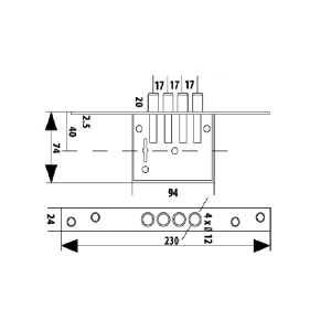 БРАВА КАСОВА МАЛКА АКАРСАН 5 КЛЮЧА 94Х74ММ