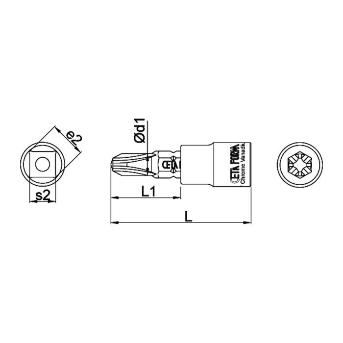 ВЛОЖКА 1/4" С НАКРАЙНИК CETA-FORM