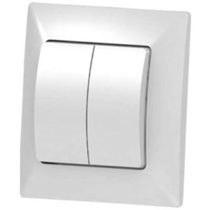 INTRERUPATOR DUBLU SCHEMA 5 ALB; ANURA - valerii.com