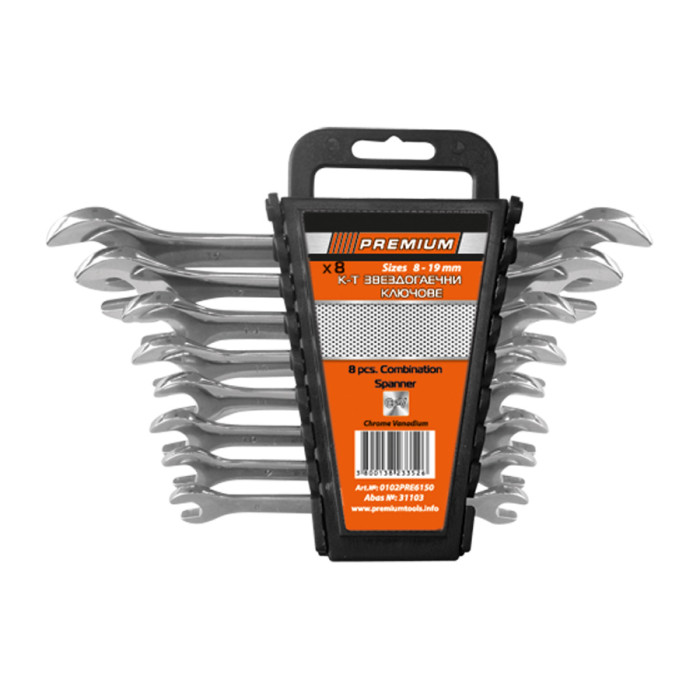 КЛЮЧ ГАЕЧЕН PREMIUM 8БРОЯ КОМПЛЕКТ ОТ 6мм ДО 22мм - valerii.com