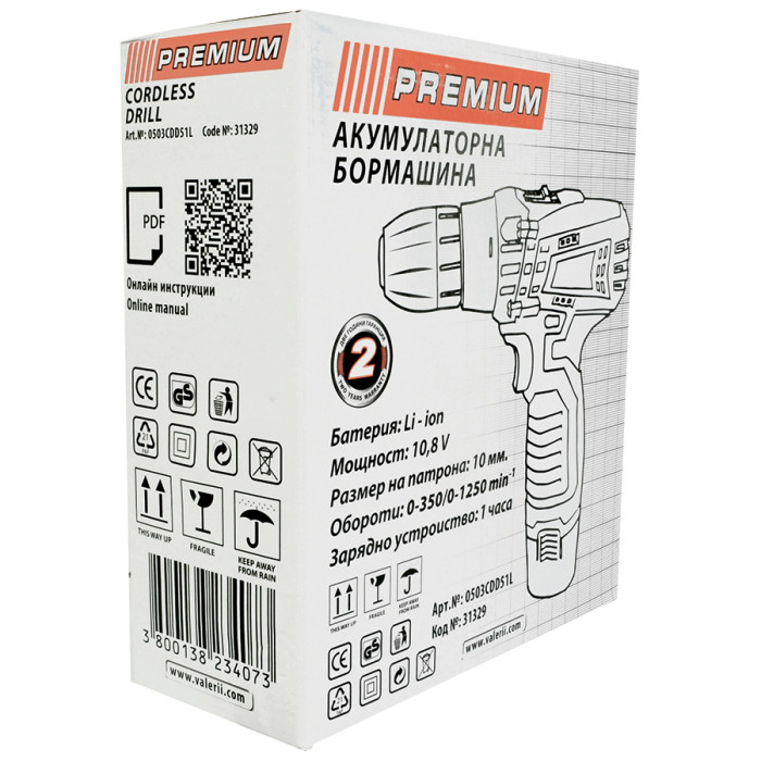 CORDLESS DRILL 10.8V LI-ION PREMIUM