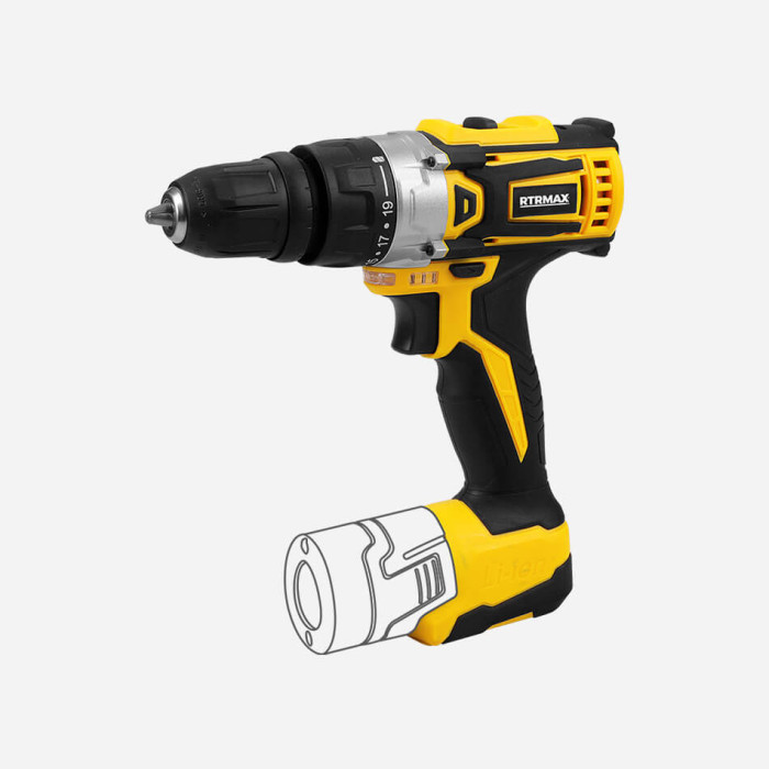 CORDLESS DRILL 12V 1.3Ah DOUBLE BAT RTRMAX - valerii.com