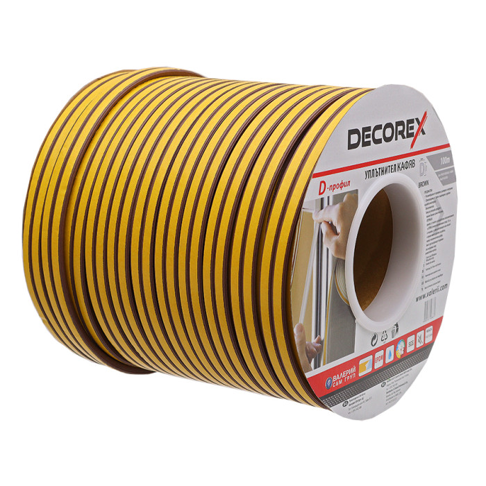 УПЛЪТНИТЕЛ D ПРОФИЛ 6ММ*100М DECOREX - valerii.com