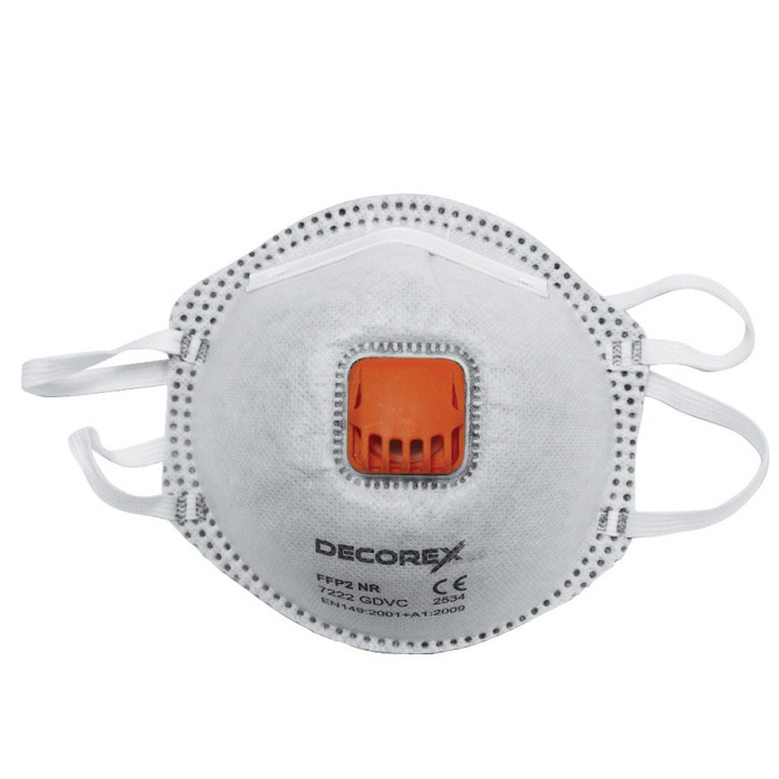 МАСКА ПРОТИВОПРАХОВА DECOREX КЛАПАН FFP2 NR D CARBON 3бр. - valerii.com