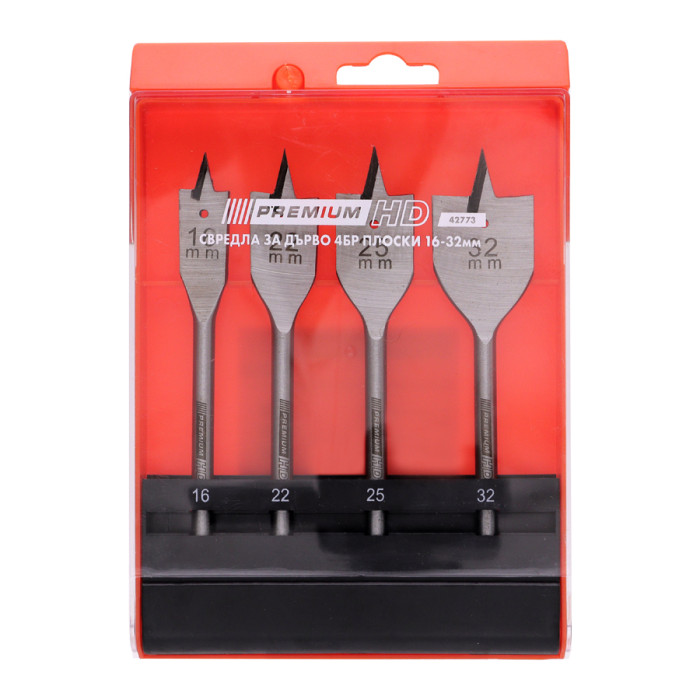 SPADE DRILL BITS FOR WOOD 4PCS 16-32ММ
PREMIUM - valerii.com