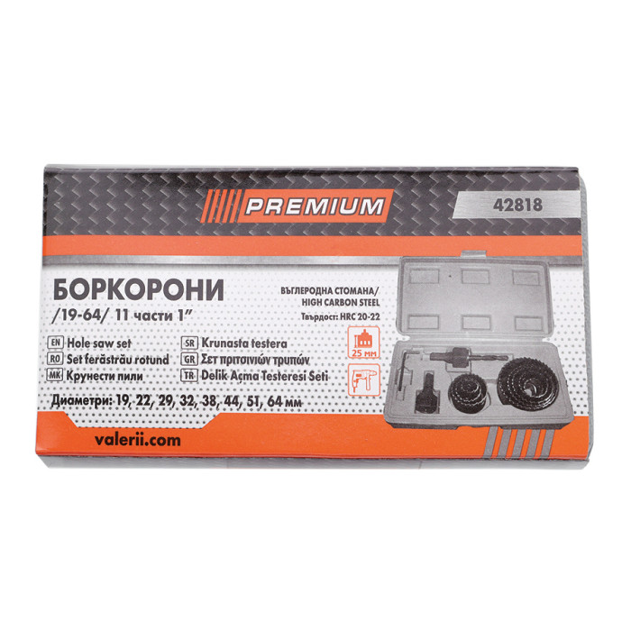 HOLE SAW SET CARBON STEEL 11PCS 19-
64MM - valerii.com