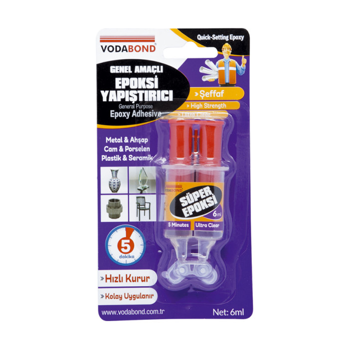 ДВУКОМПОНЕНТНО ЕПОКСИДНО ЛЕПИЛО 5 мин 6 мл VODABOND - valerii.com