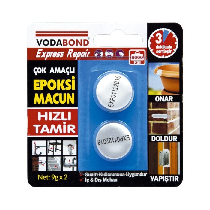 ДВУКОМПОНЕНТНО ЕПОКСИДНО ЛЕПИЛО ПЛАСТЕЛИН VODABOND 2 х 9 г - valerii.com