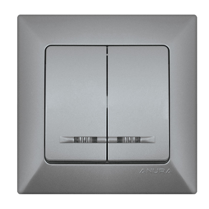 INTRERUPATOR DUBLU SCHEMA 5 ALB; ANURA - valerii.com