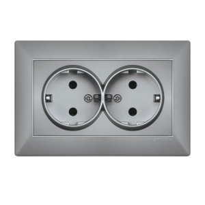 КОНТАКТ ДВОЕН ANURA АЛУМИНИЕВ ЦВЯТ