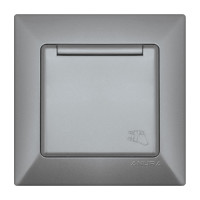 КОНТАКТ ЕДИНИЧЕН С КАПАК ANURA АЛУМИНИЕВ ЦВЯТ