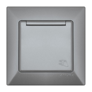 КОНТАКТ ЕДИНИЧЕН С КАПАК ANURA АЛУМИНИЕВ ЦВЯТ