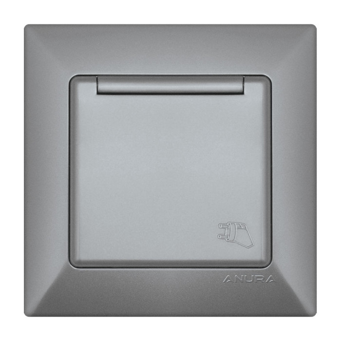 КОНТАКТ ЕДИНИЧЕН С КАПАК ANURA АЛУМИНИЕВ ЦВЯТ - valerii.com