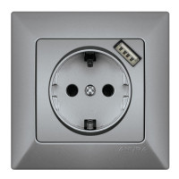 КОНТАКТ С USB АЛУМИНИЕВ ЦВЯТ ANURA