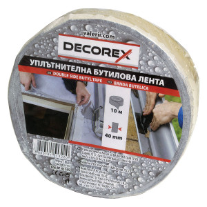 ЛЕНТА БУТИЛОВА ДВУСТРАННО ЛЕПЯЩА DECOREX  ЧЕРНА 1 мм х 40 мм х 10 м