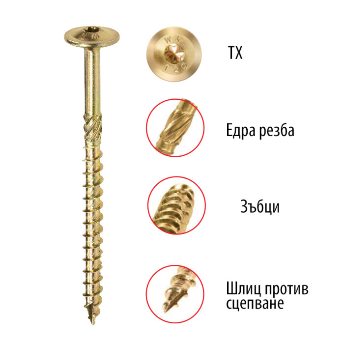 ВИНТ ЗА ДЪРВО TORNADO PLUS WKRET-MET - valerii.com