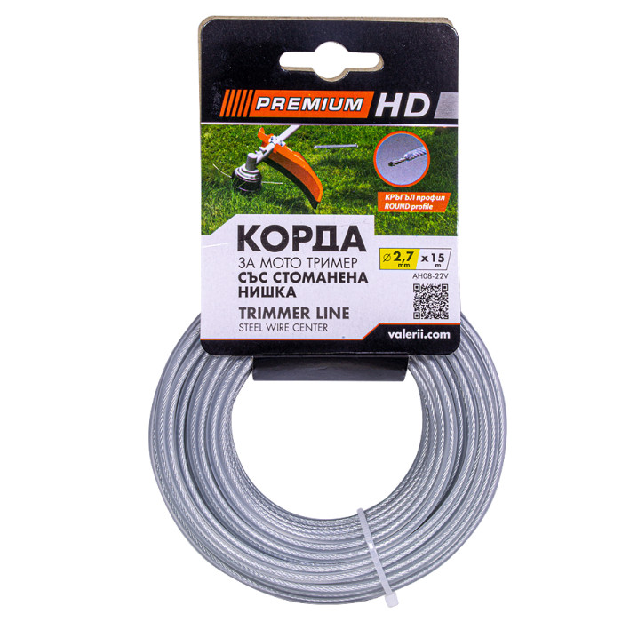 КОРДА ЗА МОТО ТРИМЕР 2.7*15М СТ.Н. КРЪГЛА PREMIUM HD - valerii.com