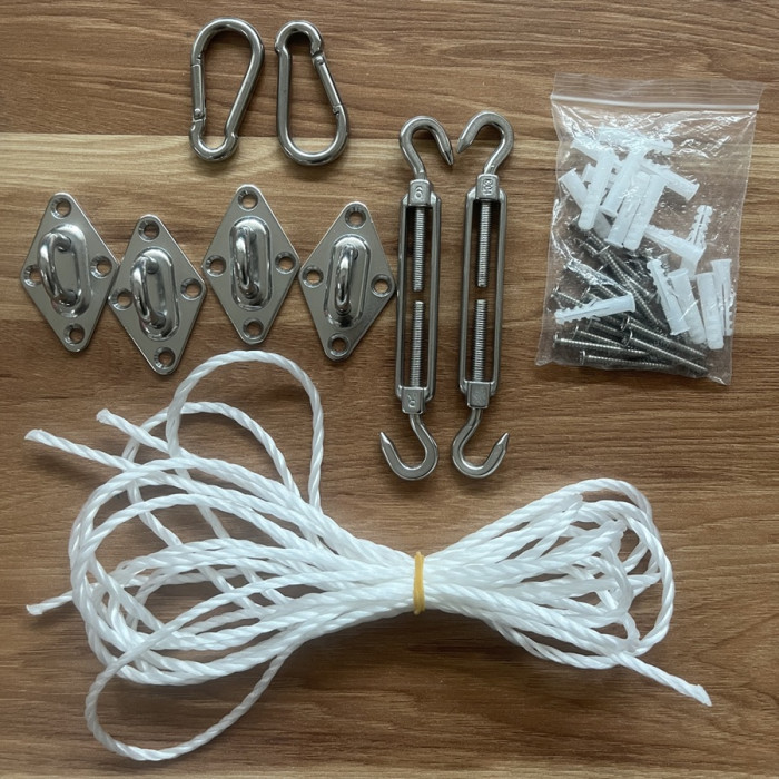 ПЛАТНО ЗА СЯНКА 3x3x3 HDPE 180гр/кв2 К-КТ с КРЕПЕЖ КРЕМ HERLY