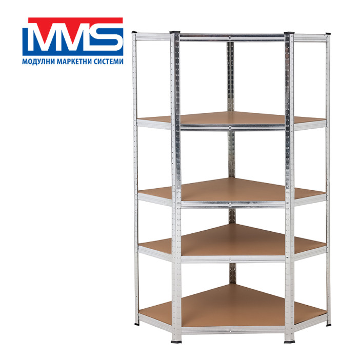 METAL RACK CORNER MDF 5x175kg 180x70x70x40 sm