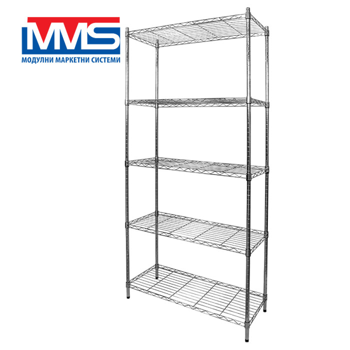 METAL RACK 5х120 kg HOBBY 180х91X35 sm CHROME